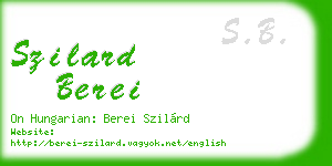 szilard berei business card